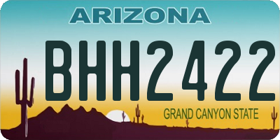 AZ license plate BHH2422