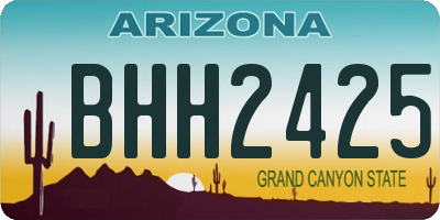 AZ license plate BHH2425