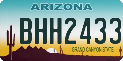 AZ license plate BHH2433