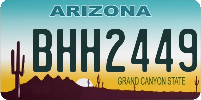AZ license plate BHH2449