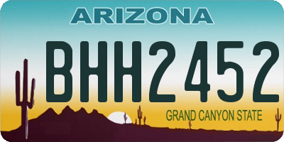 AZ license plate BHH2452