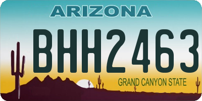 AZ license plate BHH2463