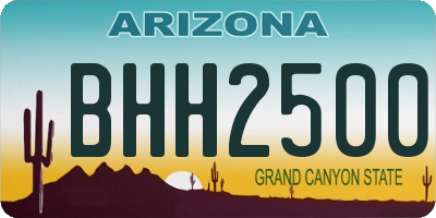 AZ license plate BHH2500