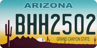 AZ license plate BHH2502