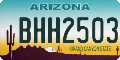 AZ license plate BHH2503