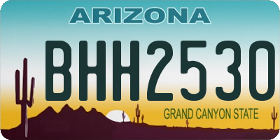 AZ license plate BHH2530