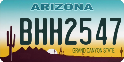 AZ license plate BHH2547