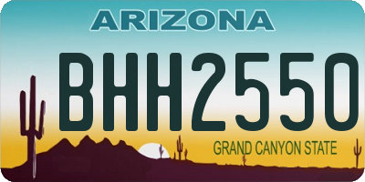 AZ license plate BHH2550