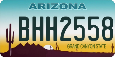 AZ license plate BHH2558