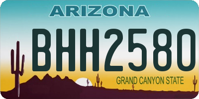 AZ license plate BHH2580