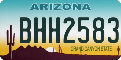 AZ license plate BHH2583