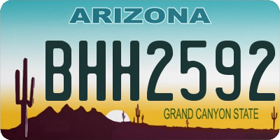AZ license plate BHH2592