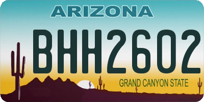 AZ license plate BHH2602