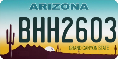 AZ license plate BHH2603