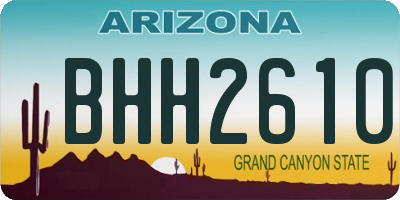 AZ license plate BHH2610