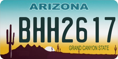 AZ license plate BHH2617