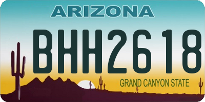 AZ license plate BHH2618