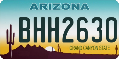 AZ license plate BHH2630