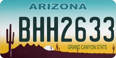 AZ license plate BHH2633