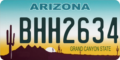 AZ license plate BHH2634