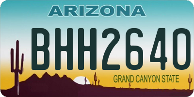 AZ license plate BHH2640
