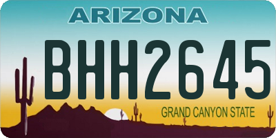 AZ license plate BHH2645