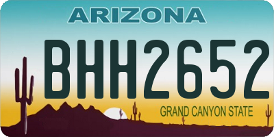 AZ license plate BHH2652