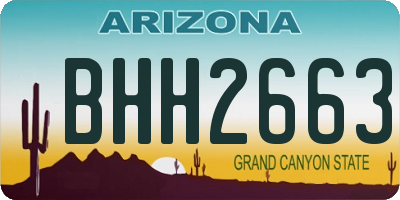 AZ license plate BHH2663