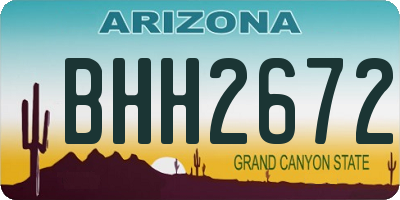 AZ license plate BHH2672