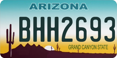 AZ license plate BHH2693