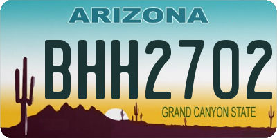 AZ license plate BHH2702