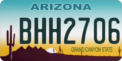 AZ license plate BHH2706