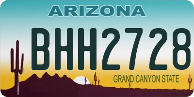 AZ license plate BHH2728