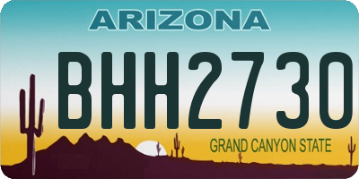 AZ license plate BHH2730