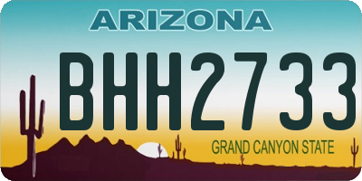 AZ license plate BHH2733