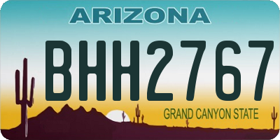 AZ license plate BHH2767