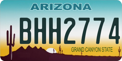 AZ license plate BHH2774