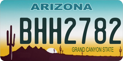 AZ license plate BHH2782