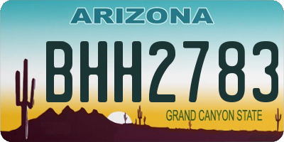 AZ license plate BHH2783