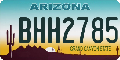 AZ license plate BHH2785