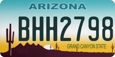 AZ license plate BHH2798
