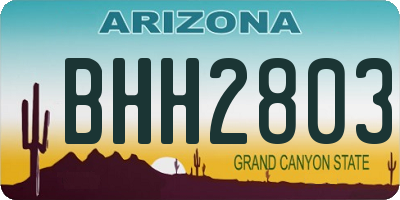 AZ license plate BHH2803