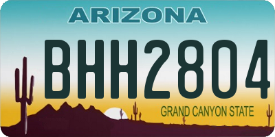 AZ license plate BHH2804