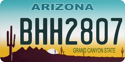 AZ license plate BHH2807