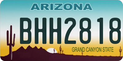 AZ license plate BHH2818