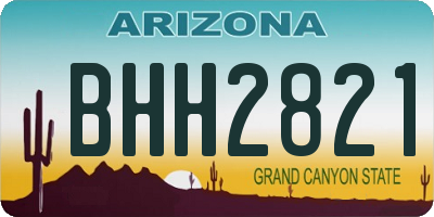 AZ license plate BHH2821