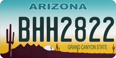 AZ license plate BHH2822