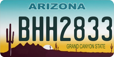 AZ license plate BHH2833