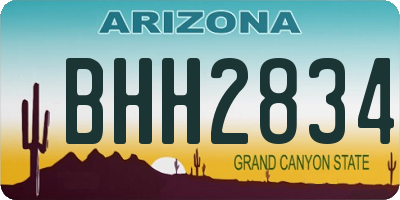 AZ license plate BHH2834