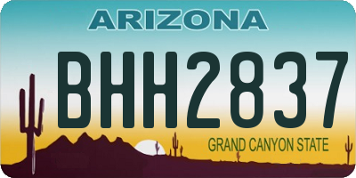 AZ license plate BHH2837